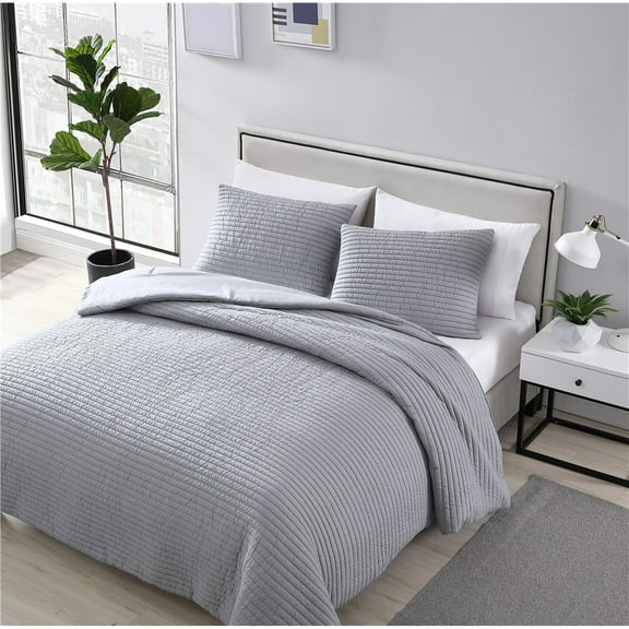 G3 Home 90006 Palm Comforter Set, Charcoal - Queen Size - 3 Piece
