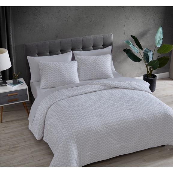 G3 Home 90044 Pine Bed in A Bag Comforter Set & Sheet Set, Gray - Queen Size - 7 Piece