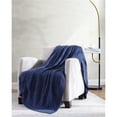 thumbnail image 1 of G3 Home 90066 50 x 70 in. Oak 100 Percent Cotton Cable Knitted Throw, Navy, 1 of 5