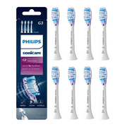 G3 Optimal Gum Care Toothbrush Replacement Heads for Sensitive Teeth, Compatible with Philips Sonicare Click-on Handle Electric Soft Toothbrush Brush Heads, HX9054, 8 Pack, White
