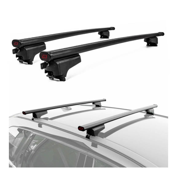 G3 Roof Racks for Ford Edge 2015-2024 Steel Lockable 2Pcs Black