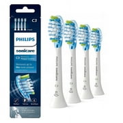 C3 Standard Sonic Replacement Brush Heads for 10X Better Plaque Removal Qitizu Replacement Toothbrush for Diamond Protection Expert Daily Clean, RFID Chip, 4-Pack, White