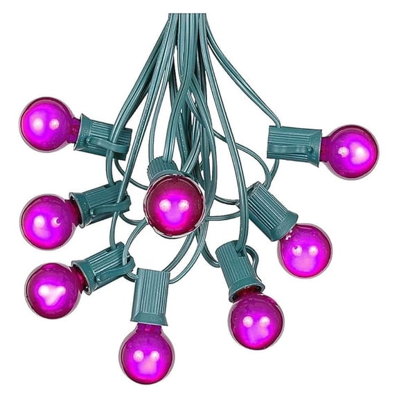 G30 Globe Outdoor String Lights With 25 Globe Bulbs By - Grade - Outdoor Lights - Bulb String Lights - Globe String Lights - Globe Lights - Patio String Lights - Green Wire - 25 Foot