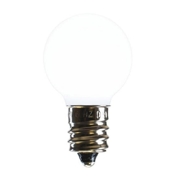 G30 Pure White Ceramic LED Bulb with E12 Nickel Base - 25 per Bag