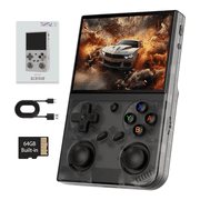 G350 Handheld Game Console 3.5 IPS Screen Linux System RK3326 Portable Console with 3200mAh Battery Black