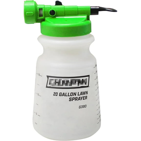 G390 Hose-end sprayer for water-soluble materials, finger control and backflow prevention, for spraying lawns, weeds, insects, fertilizers