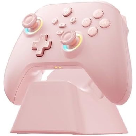 G3V2 Controller for Pc//Ios/Android, Hall Effect Joysticks, RGB Lighting Gaming Controller,2 Programmable Buttons,1000mah With Station,
