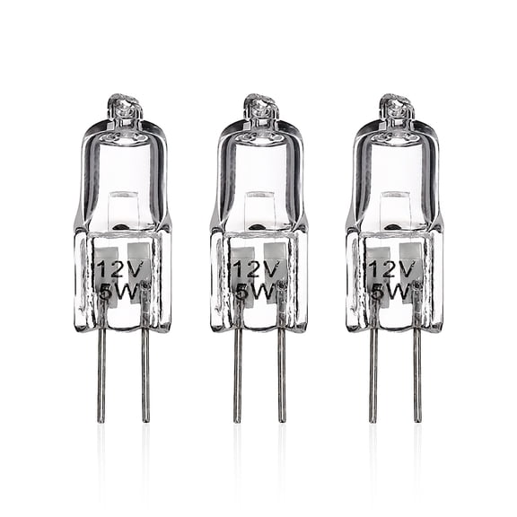 G4 Halogen Bulb 12V 5W Halogen Bulbs 50-60LM 3Pcs-Clear Mini G4 Lamps 2Pin 1.2" Non-Dimmable 2700-3000K 100CRI for Landscape Lighting Chandeliers Desk Lamp Cabinet RV Lighting