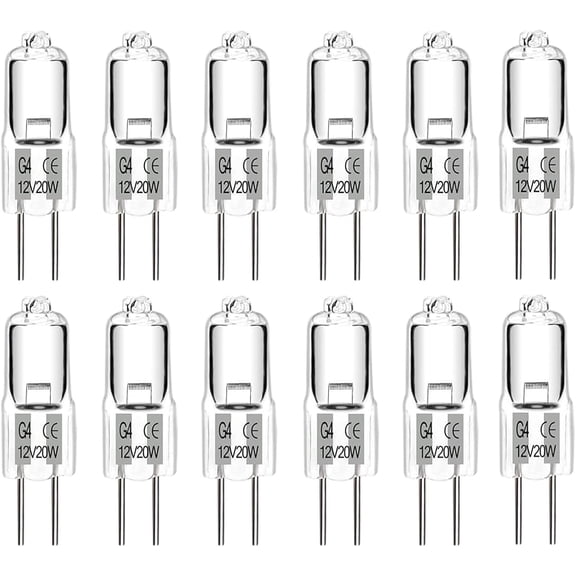 G4 Halogen Bulbs 20W 12V Dimmable Warm White 2700K, 2 Pin Clear Capsule Lamp For Cooking, Crystal Chandeliers, Track Lighting - Pack Of 10