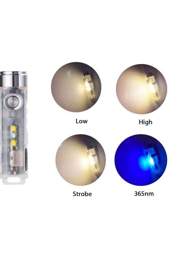 G4 Keychain Flashlight, USB C Rechargeable Max 650 High Lumen Flashlights Super Bright with EDC Small Size, 8 Mode, Glow Blue, Perfect for Gift Camping Emergencies Outdoor
