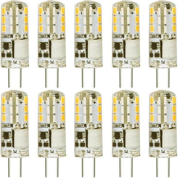 G4 LED Bulb 12V (AC/DC) 2W - Warm White 2700K, Non-dimmable, Bi Pin Base, 10-Pack - Replace 10W-20W Halogen Bulbs for Home and Landscape Lighting