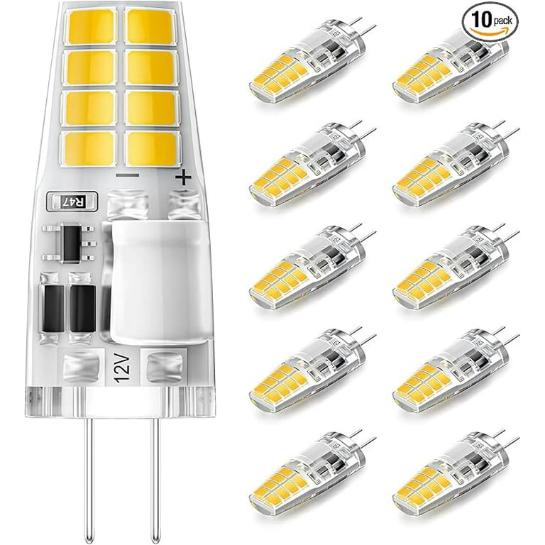 TAIYALOO G4 LED Bulb 3W Equivalent to 20W 25W T3 JC Type Bi Pin G4 Halogen Bulb AC DC 12V Warm White 3000K G4 Base Bulbs for Under Cabinet Light Puck Light RV