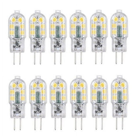 G4 Led Bulbs 12V Warm White Lamp Replacement, Energy Saving Bright Light For Wide Application, Non-Dimmable, 12-Pack