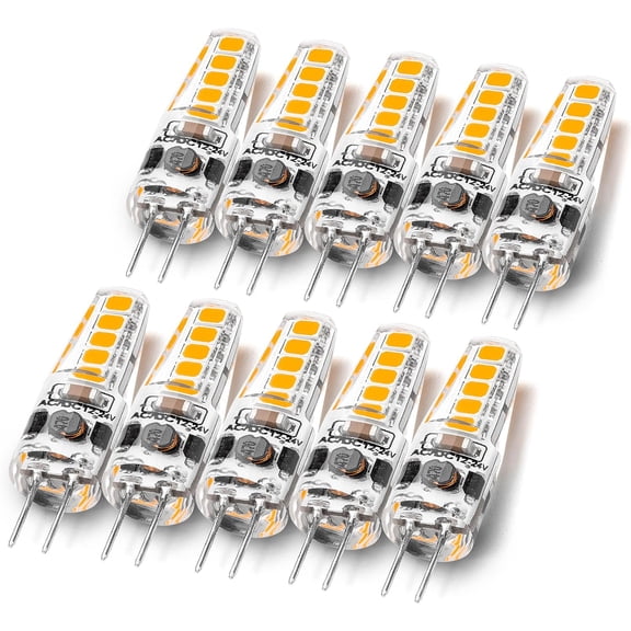 G4 Led Light Bulbs 12V 24V 10W 20W T3 Halogen Bulb Replacement 107d,JC Bi-Pin G4 2W 220lm for Under Cabinet Puck Light Chandeliers Accent Track Ceiling Landscape Lighting,Warm White 2700K, 10 Pack