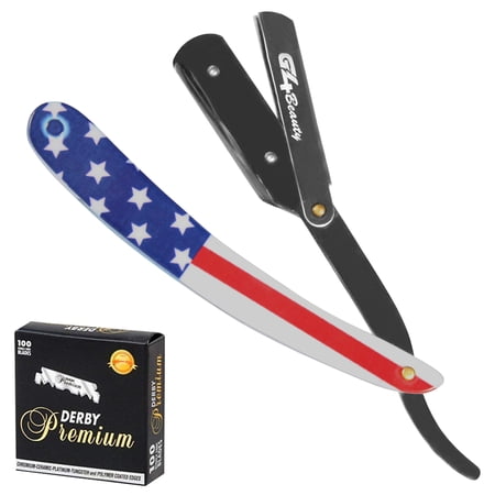 G4 Stainless Steel Straight Edge Barber Shaving Razor Blade for Close Shaving Men Folding Replaceable Blades (USA)…