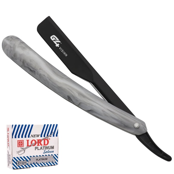 G4 Vision Straight Razor Stainless Steel with 100 blades Single Edge Blade Barber Shaving Razor for Men Professional Cut Throat Razors