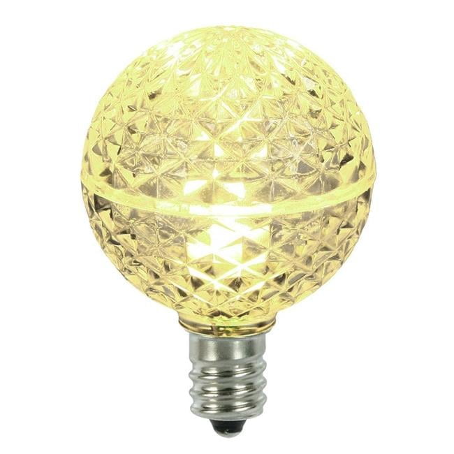 Warm White Faceted LED G40 Dimmable Bulbs, 5-Pack