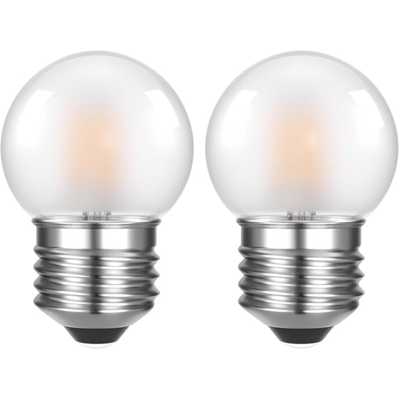 G40 LED Low Wattage Light Bulbs Frosted White E26 Base Warm White 2700K Night Light Bulbs 2 Pack