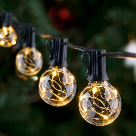 G40 LED Outdoor String Lights, 38.5Ft Waterproof, 30+3 0.1w per Bulbs Energy Saving, Outside Decorative Lighting Hanging for Patio Porch Garden Bistro Cafe Party Wedding