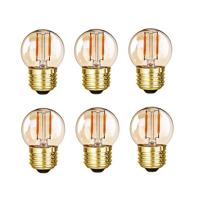 G40 Low Wattage Bulbs, G14.5 E26 Edison LED Bulb Mini Amber Globe Night