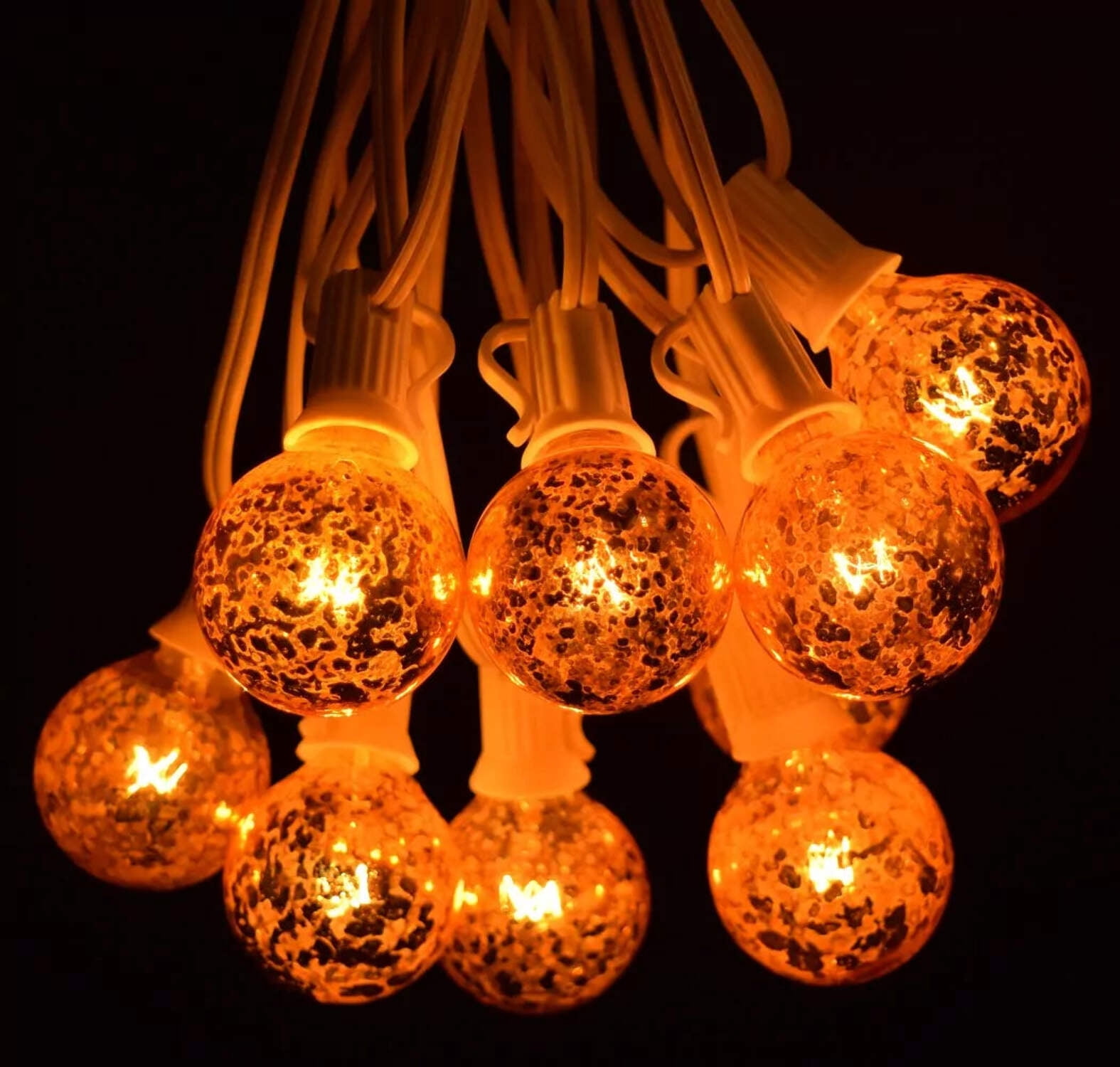 String Light Set G40 Mercury Gold String Light Sets with White Wire - Walmart.com