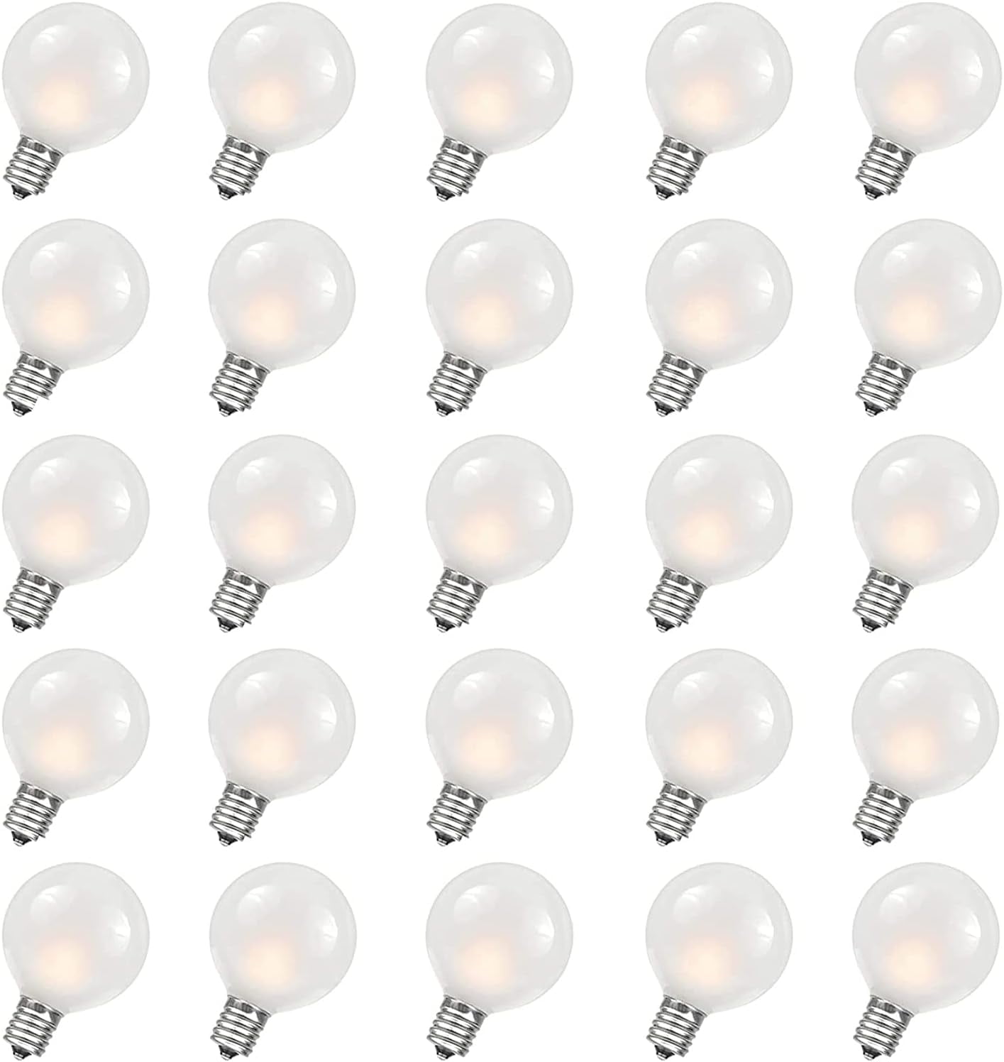 G40 Replacement Frosted Globe Light Bulbs 5W Candelabra Screw Base