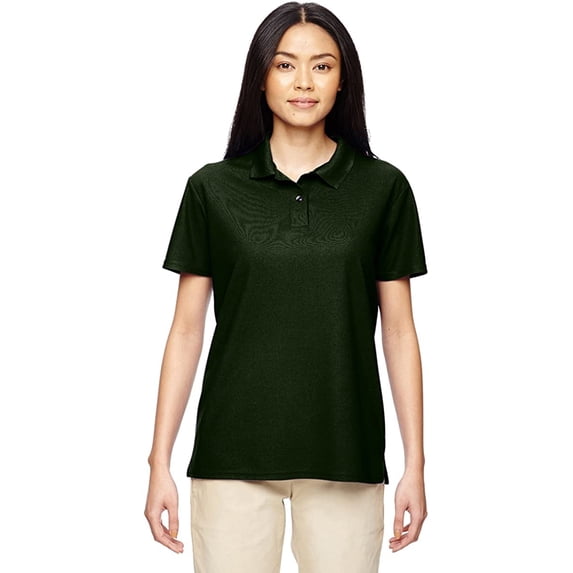 G448L Gildan Ladies' Performance Jersey Polo Marbled Forest Green M