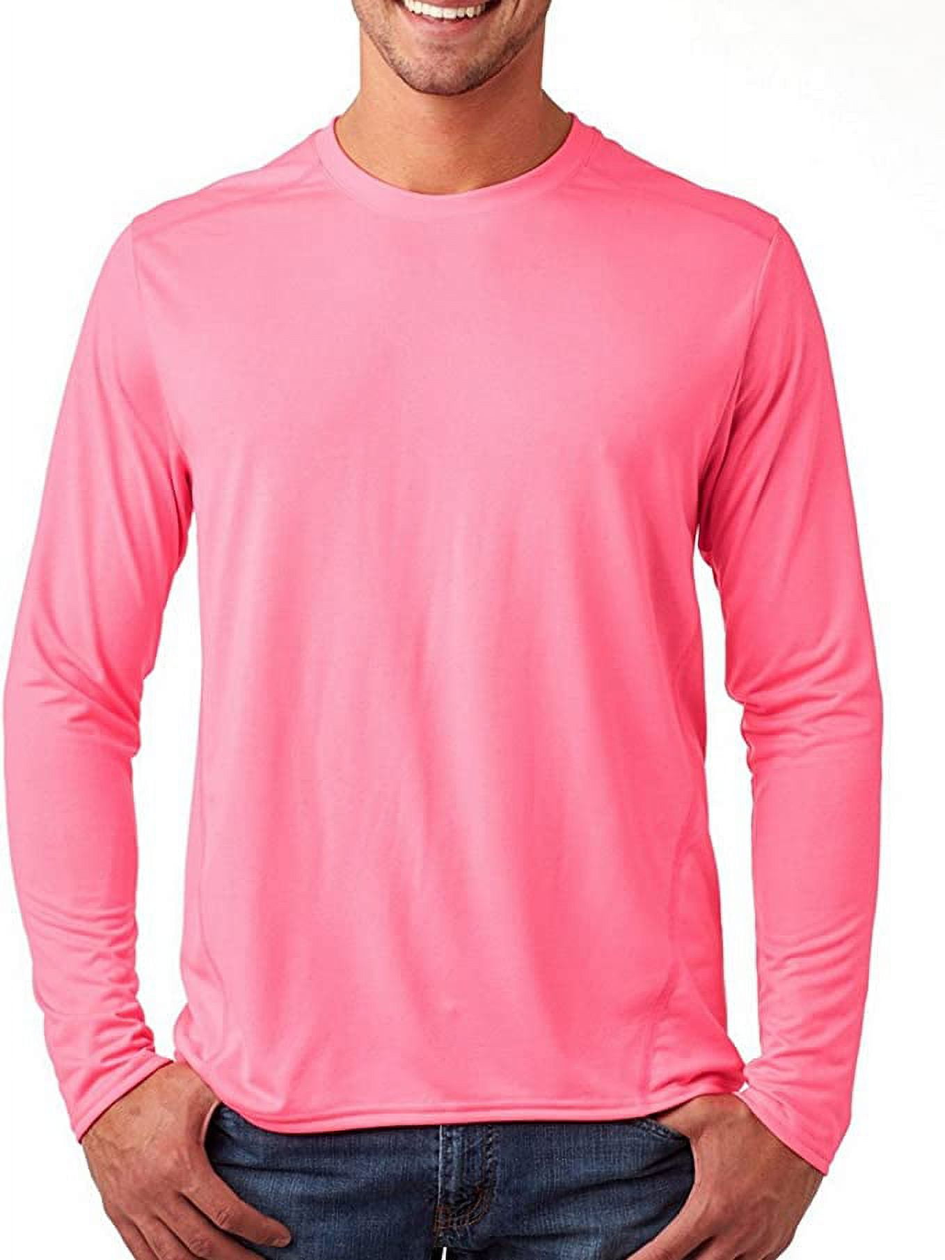G474 Gildan Performance Long-Sleeve Tech T-Shirt Safety Pink 3XL