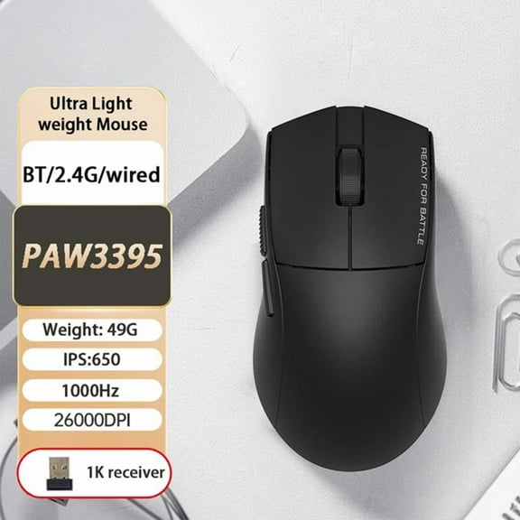 G49 PRO Wireless Gaming Mouse Ultra-Lightweight Pixart 3395 26,000 DPI 5 Programmable Buttons Long Battery Life PC Mac