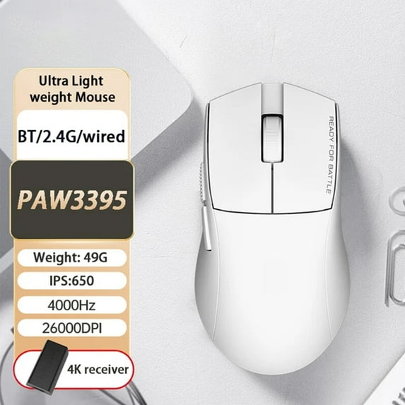 G49 PRO Wireless Gaming Mouse Ultra-Lightweight Pixart 3395 26,000 DPI 5 Programmable Buttons Long Battery Life PC Mac