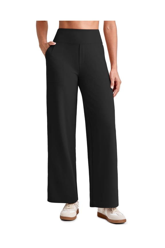 25.5''/27.5''/29.5'' Wide Leg Pants for Women 7/8 Length Yoga Dress Pants High Waist Stretch with Pockets Casual Work