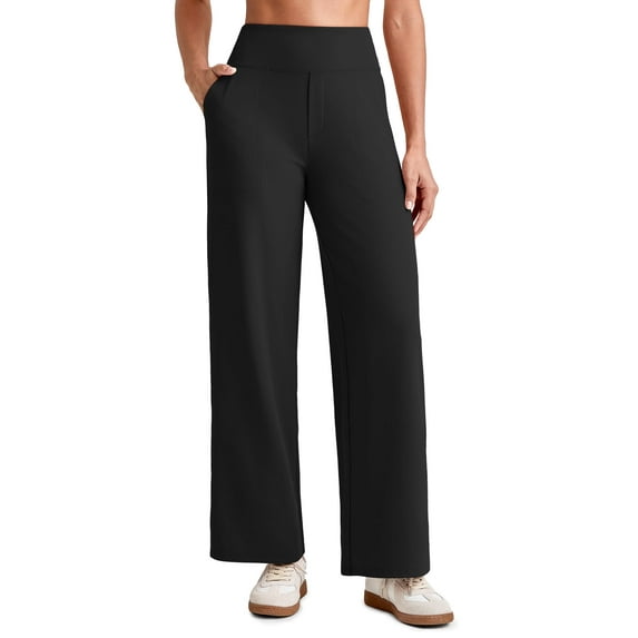 G4Free 25.5''/27.5''/29.5'' Wide Leg Pants for Women 7/8 Length Yoga Dress Pants High Waist Stretch with Pockets Casual Work