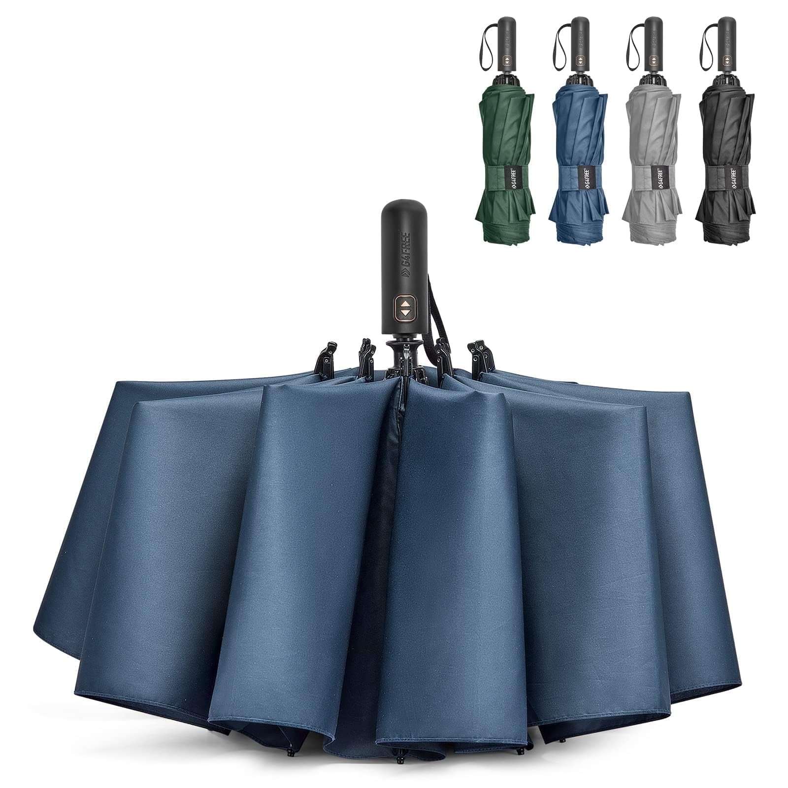 G4Free 42/46/54/62 Inch Large Golf Umbrella Compact Reverse Travel Umbrella 10 Ribs Windproof for Rain Double Canopy Automatic Open Close