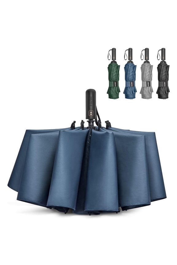 42/46/54/62 Inch Large Golf Umbrella Compact Reverse Travel Umbrella 10 Ribs Windproof for Rain Double Canopy Automatic Open Close