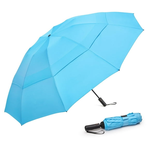 G4Free 42/46/54/62 Inch Large Golf Umbrella Compact Reverse Travel Umbrella 10 Ribs Windproof for Rain Double Canopy Automatic Open Close