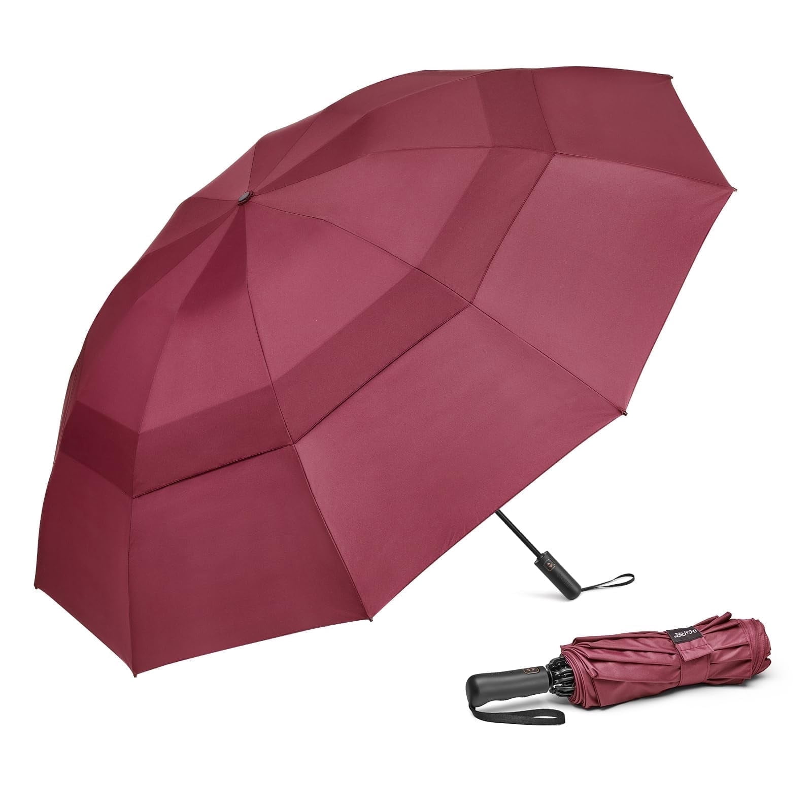 G4Free 42/46/54/62 Inch Large Golf Umbrella Compact Reverse Travel Umbrella 10 Ribs Windproof for Rain Double Canopy Automatic Open Close