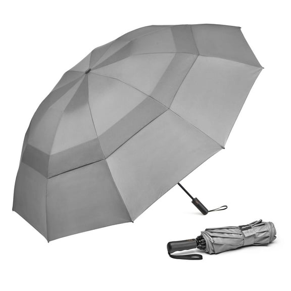 G4Free 42/46/54/62 Inch Large Golf Umbrella Compact Reverse Travel Umbrella 10 Ribs Windproof for Rain Double Canopy Automatic Open Close