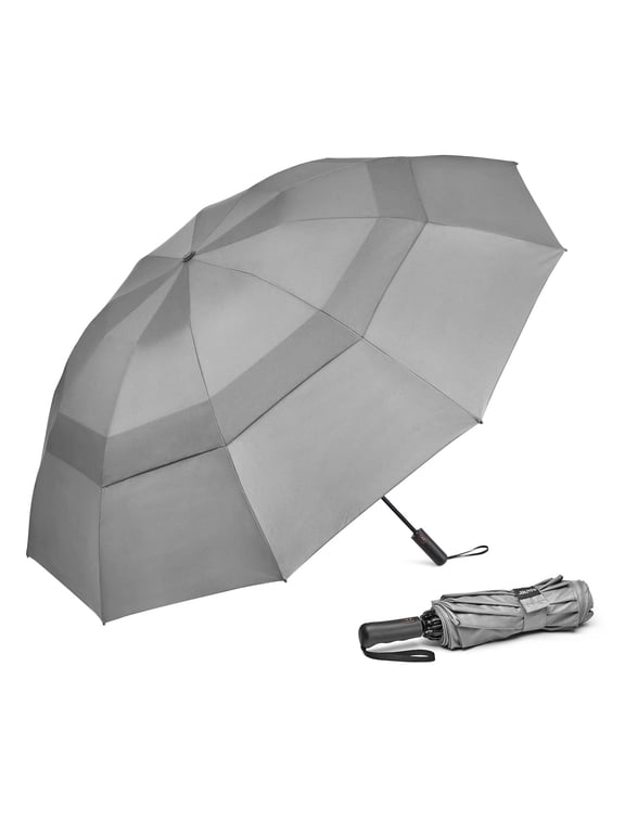 42/46/54/62 Inch Large Golf Umbrella Compact Reverse Travel Umbrella 10 Ribs Windproof for Rain Double Canopy Automatic Open Close