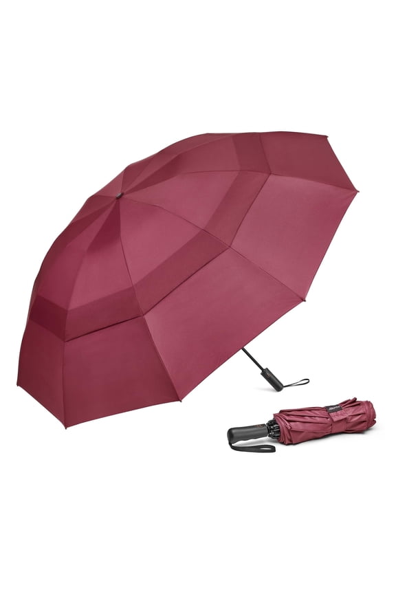 42/46/54/62 Inch Large Golf Umbrella Compact Reverse Travel Umbrella 10 Ribs Windproof for Rain Double Canopy Automatic Open Close