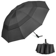 G4FREE 42/46/54/62 Inch Large Golf Umbrella Compact Reverse Travel Umbrella 10 Ribs Windproof for Rain Double Canopy Automatic Open Close