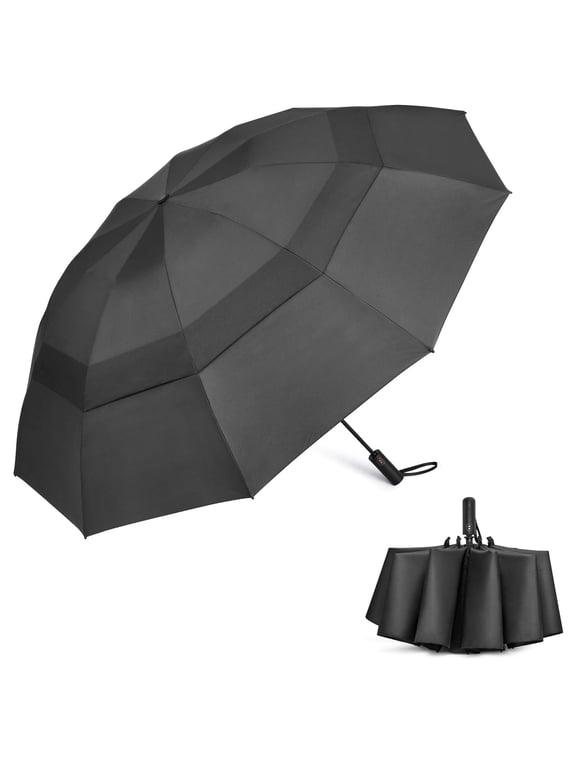 42/46/54/62 Inch Large Golf Umbrella Compact Reverse Travel Umbrella 10 Ribs Windproof for Rain Double Canopy Automatic Open Close