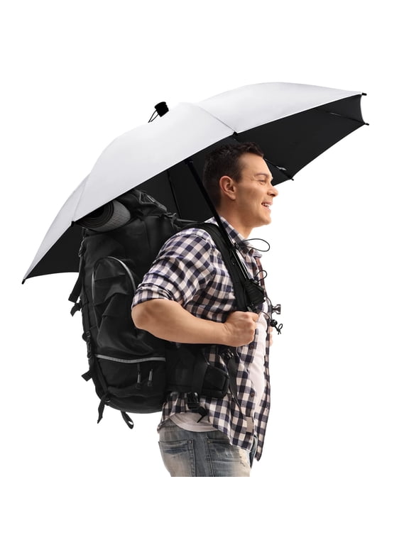 46 Inch Large Hiking Umbrella Ultralight UV Silver Reflective Full-size Trekking Backpacking Umbrella