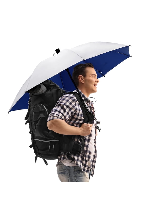 46 Inch Large Hiking Umbrella Ultralight UV Silver Reflective Full-size Trekking Backpacking Umbrella