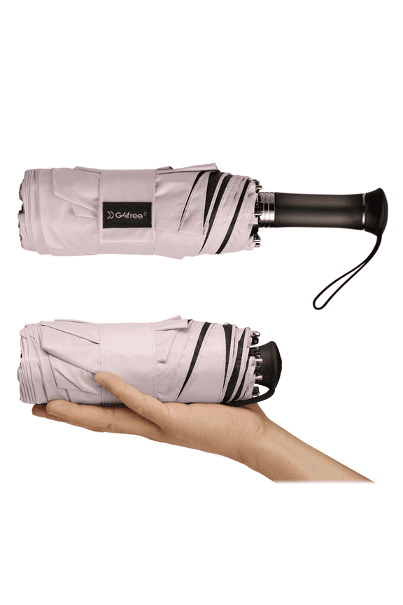 46 Inch Mini Travel Umbrella, Compact Lightweight Sun Umbrella, Extendable Built-in Handle, UPF 50+ UV Protection, Manual Open, Pocket Size for Backpack & Purse