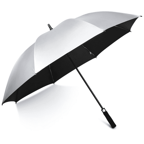 G4Free 54/62 Inch Windproof UV Protection Golf Umbrella Extra Large Silver Coated Automatic Open Stick Long Umbrella