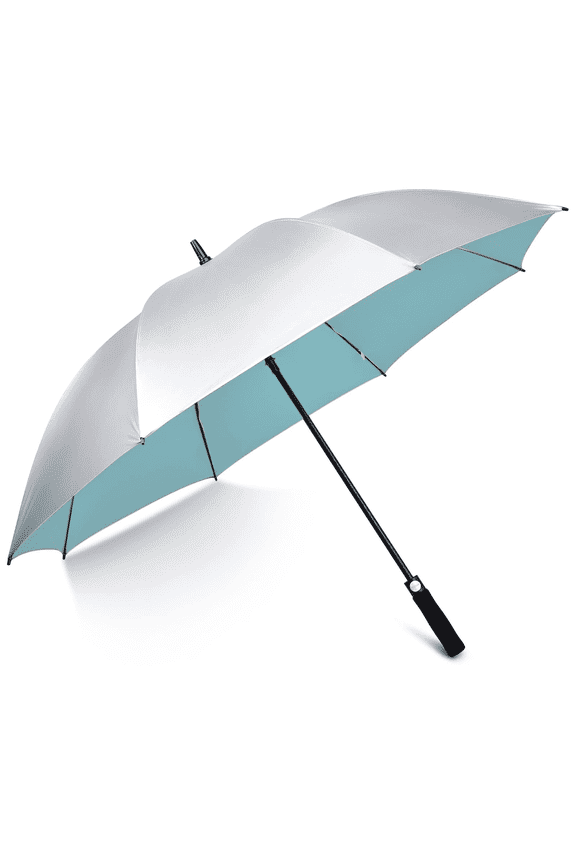 54/62 Inch Windproof UV Protection Golf Umbrella Extra Large Silver Coated Automatic Open Stick Long Umbrella