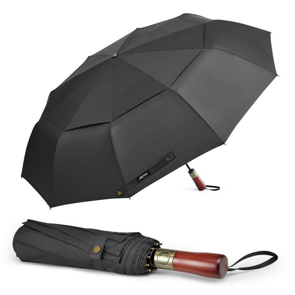 G4Free 54" Large Compact Windproof Golf Umbrella | Auto Open/Close Folding Travel | Reinforced 10-Frame Vented Double Canopy for Men & Women