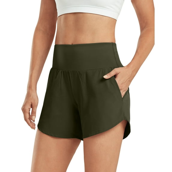G4Free Athletic Shorts for Women Lightweight Running Shorts with Pockets 5" Quick Dry Workout Shorts for Gym Exercise