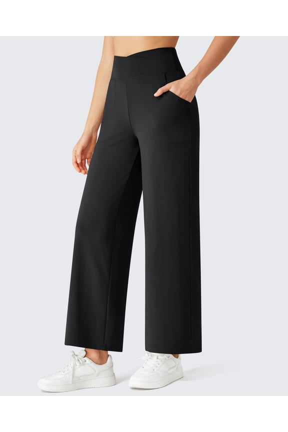 BareFeel 25"/27"/29" Inseam High Stretch Wide Leg Yoga Pants Ankle Length Casual Lounge Pants with Pockets
