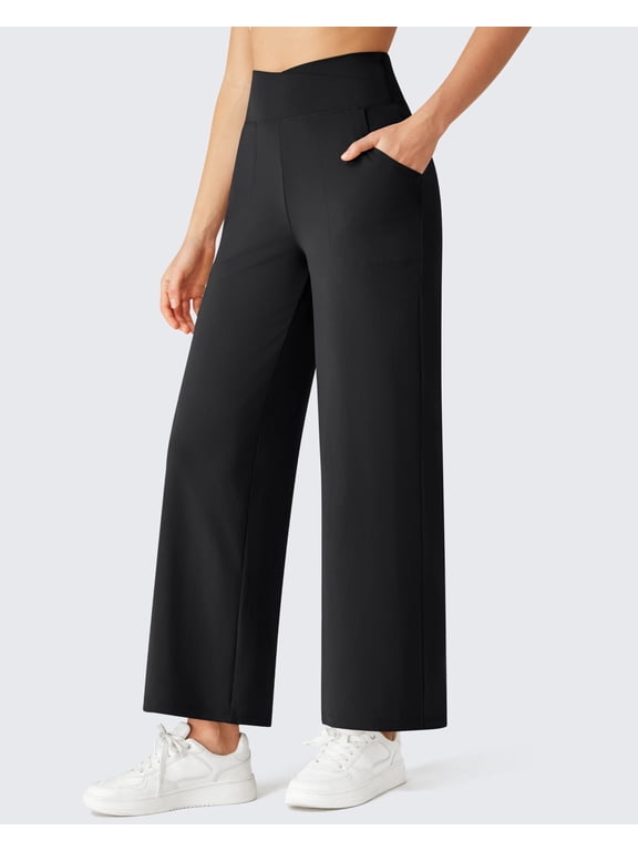 BareFeel 25"/27"/29" Inseam High Stretch Wide Leg Yoga Pants Ankle Length Casual Lounge Pants with Pockets